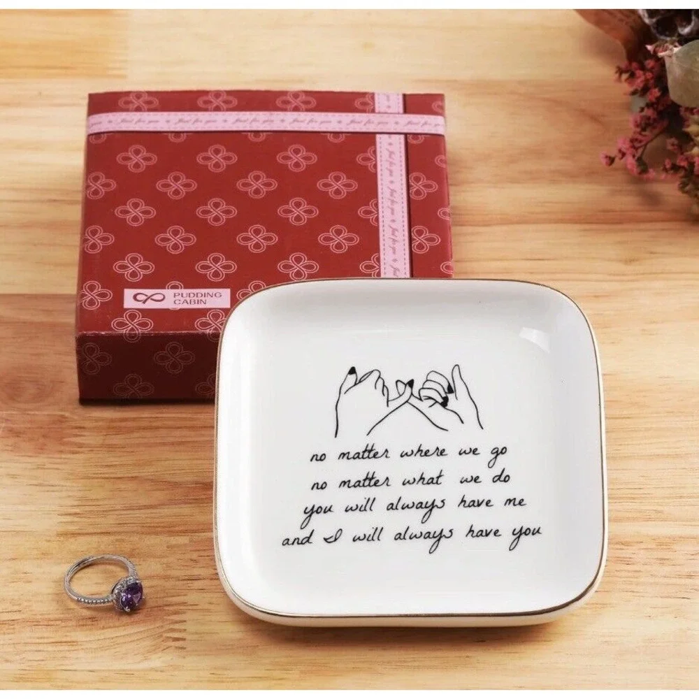 Sister / Mother‎ / Friendship Long Distance Ceramic Ring & Trinket Dish